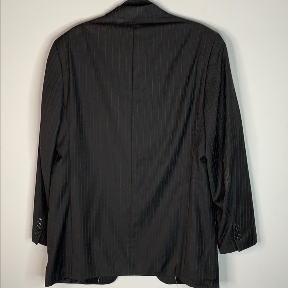 Club room wool black pin stripe suit jacket 42L - Picture 8 of 9